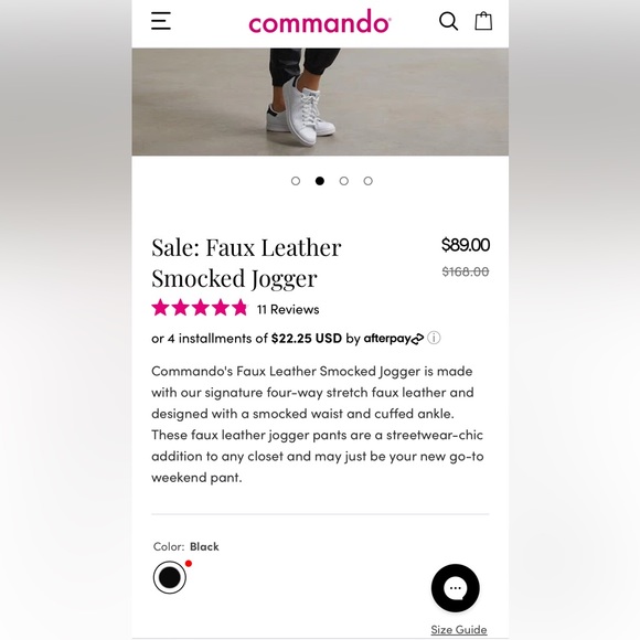 Commando Faux Leather Smocked Jogger - Picture 6 of 7